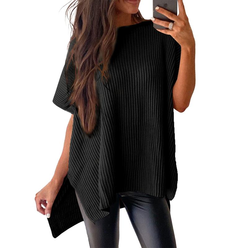 Oversize Drop-shoulder Knit Tops