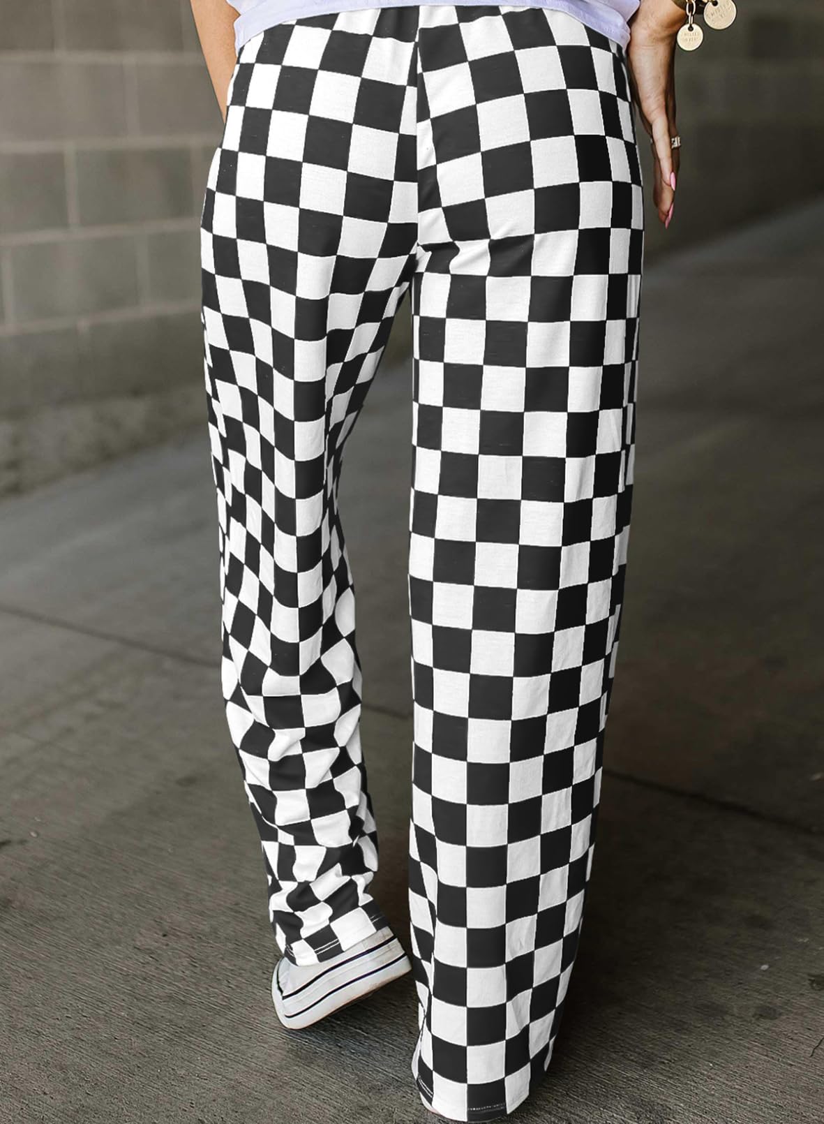Checkered Pants Black