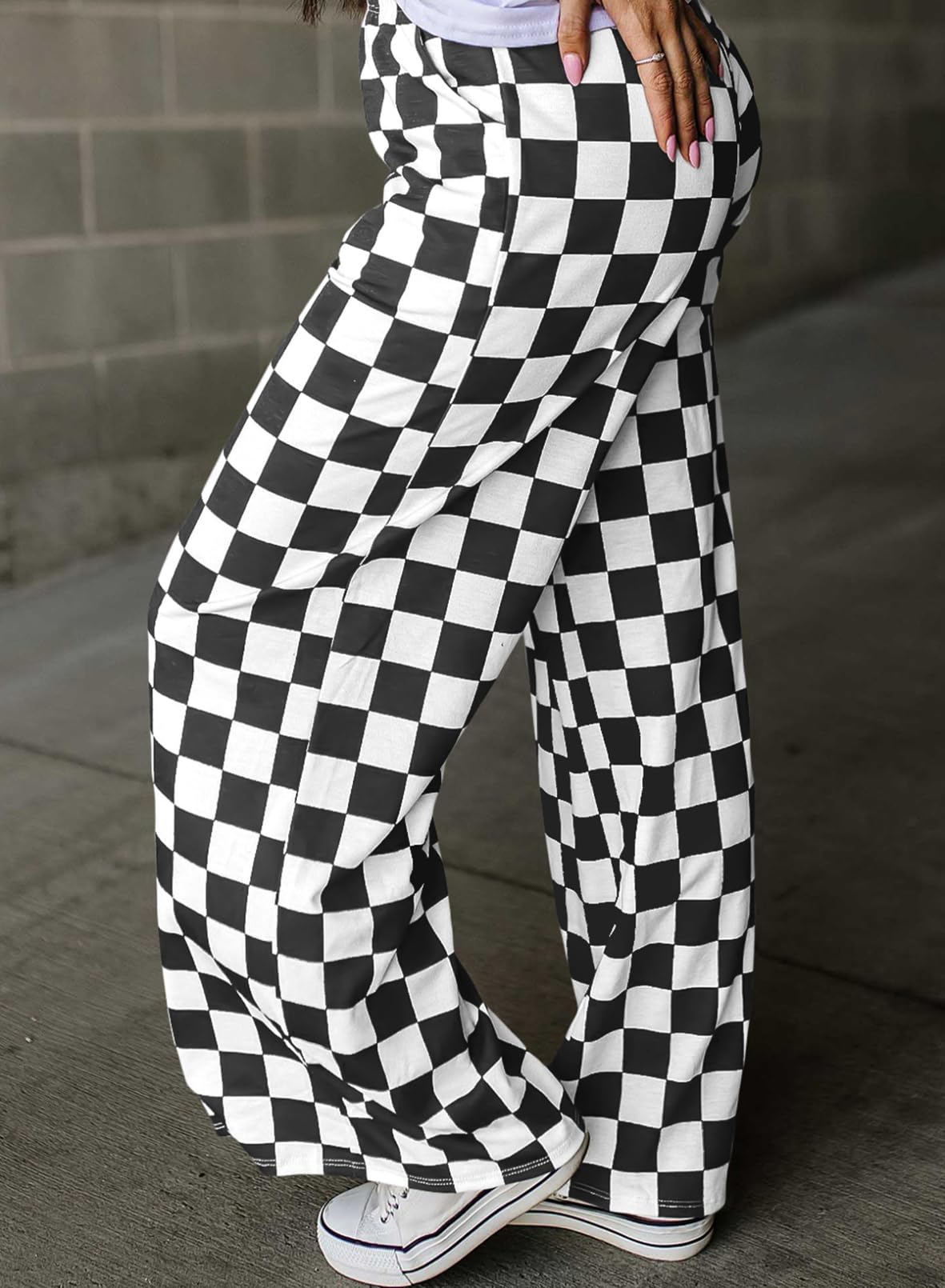Checkered Pants Black