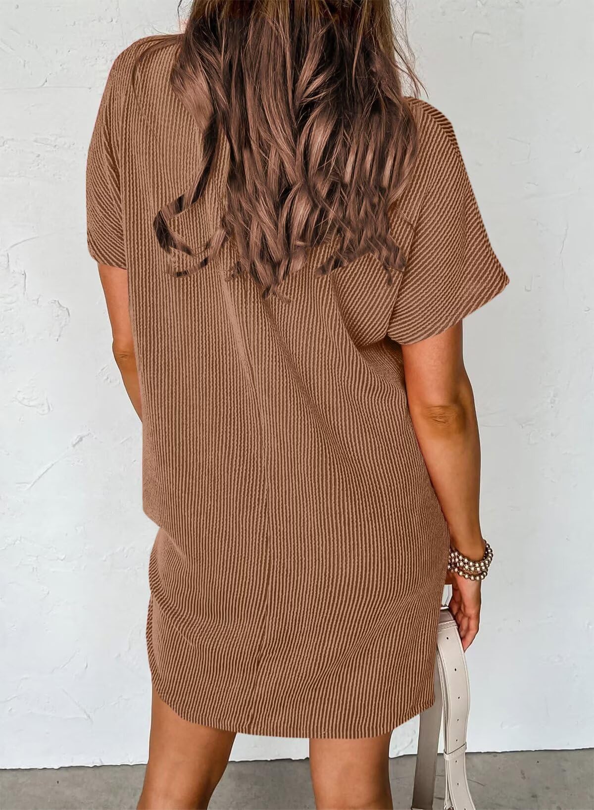 Crewneck Short Sleeve Mini Dresses