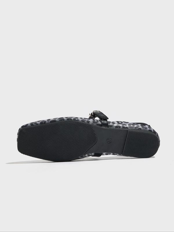 Leopard Print Mary Jane Flats Shoes