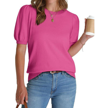 2025 Summer Puff Short Sleeve Tops
