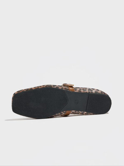 Leopard Print Mary Jane Flats Shoes