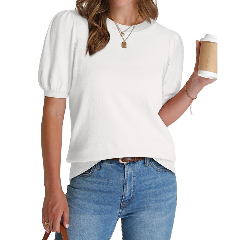 2025 Summer Puff Short Sleeve Tops