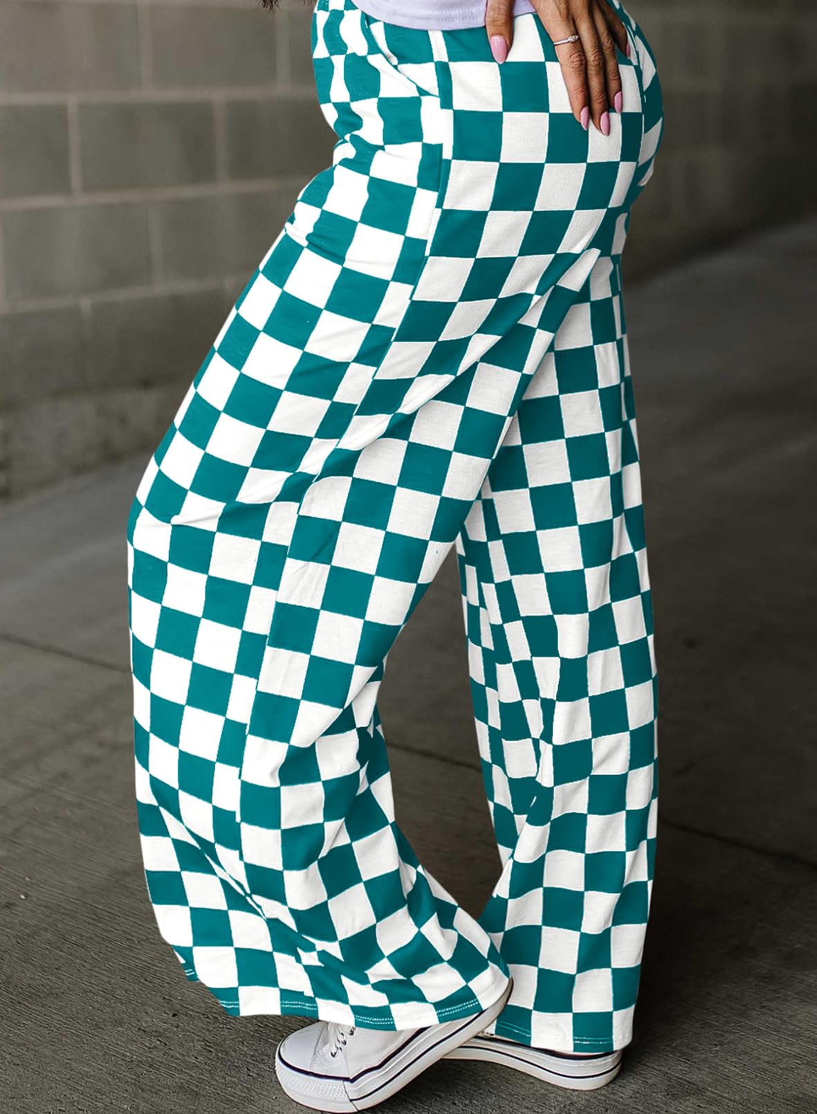 Checkered Pants Orange and White Green