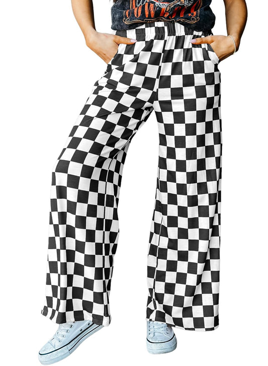 Checkered Pants Black