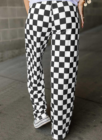 Checkered Pants Black