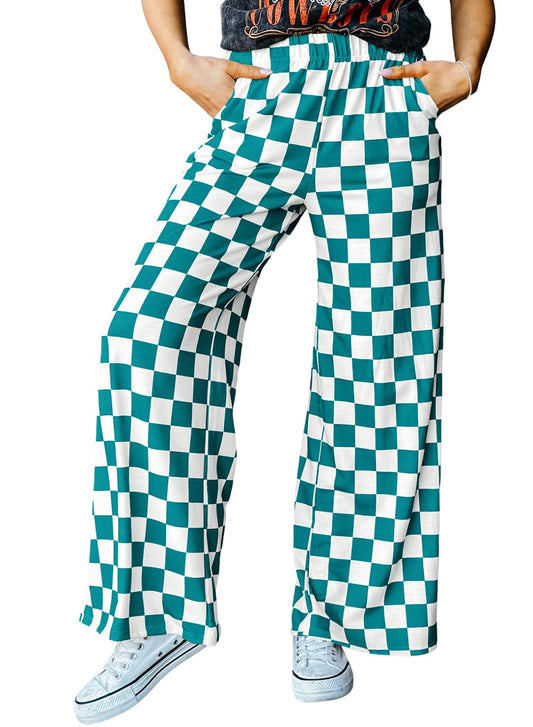 Checkered Pants Orange and White Green