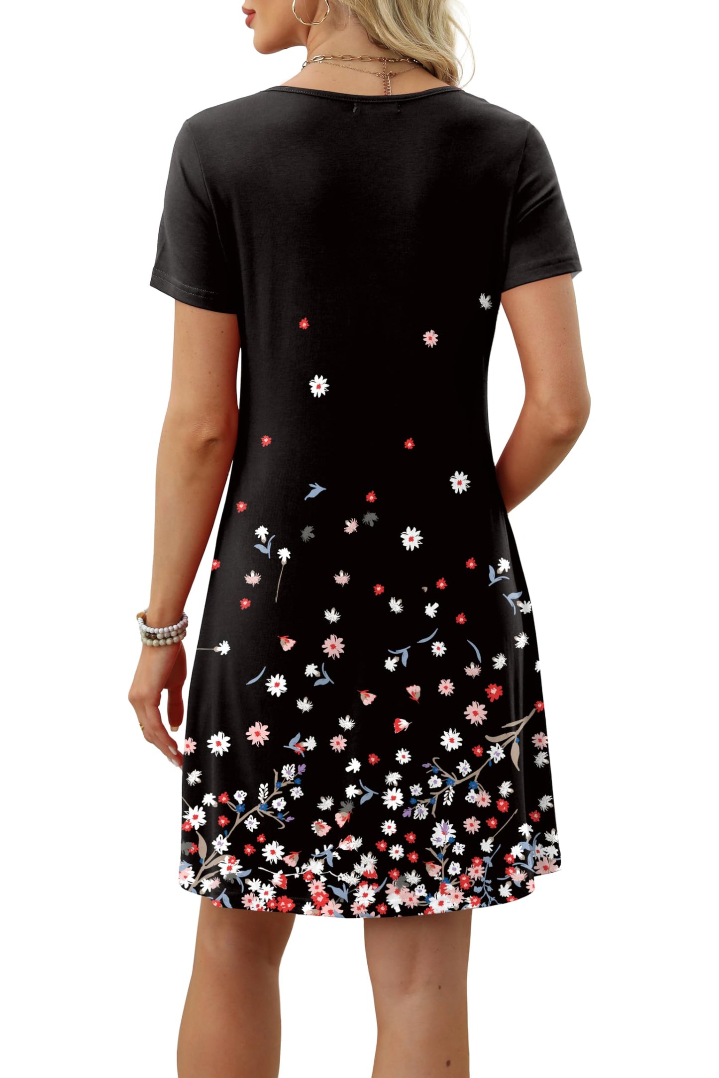 Neck Short Sleeve T Shirts Dress