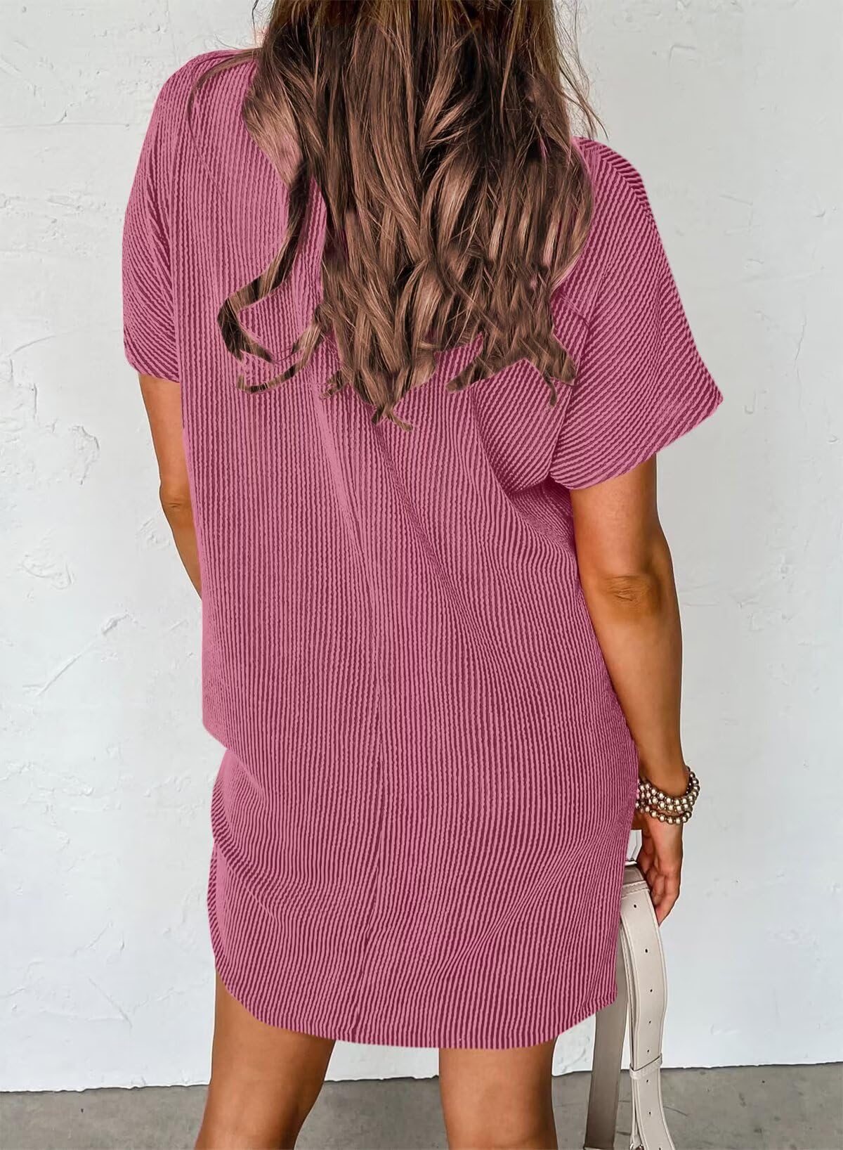 Crewneck Short Sleeve Mini Dresses