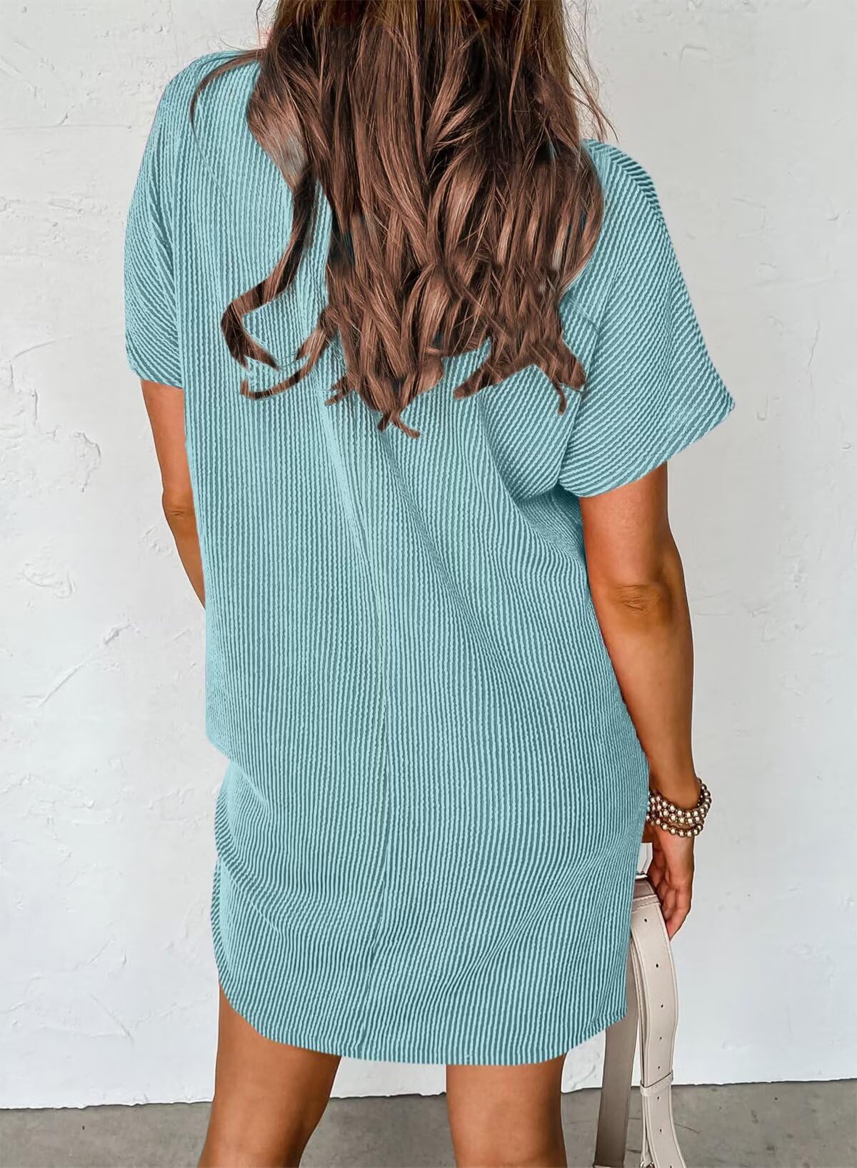 Crewneck Short Sleeve Mini Dresses