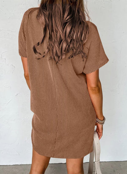 Crewneck Short Sleeve Mini Dresses