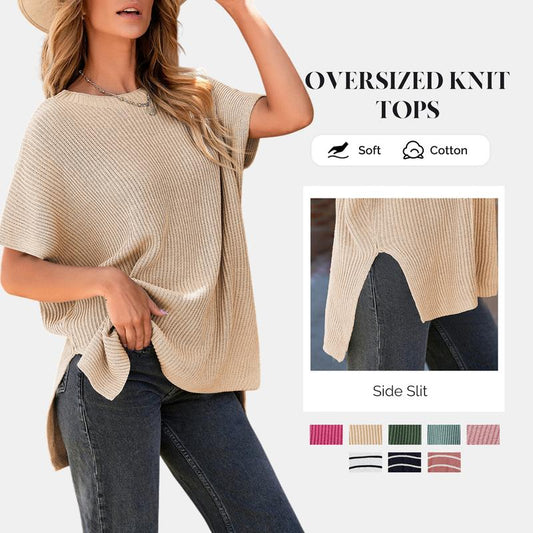 Oversize Drop-shoulder Knit Tops